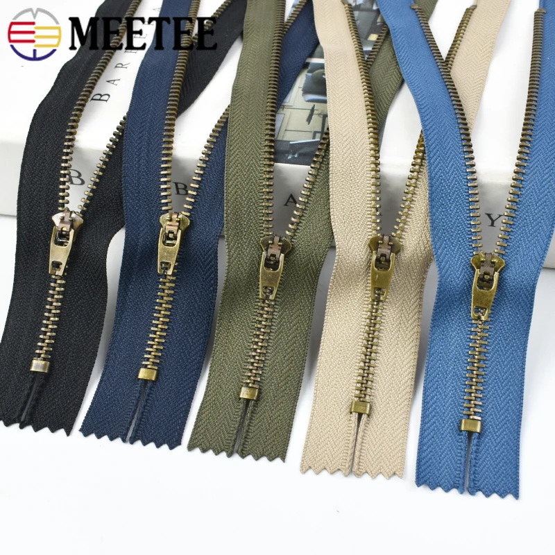 5/10/20Pcs 4# Metal Zippers 10/13/15/18cm Close-End Auto Lock Zip Bags Clothes Pocket Pants Decor Zips Repair Kits DIY Accessory