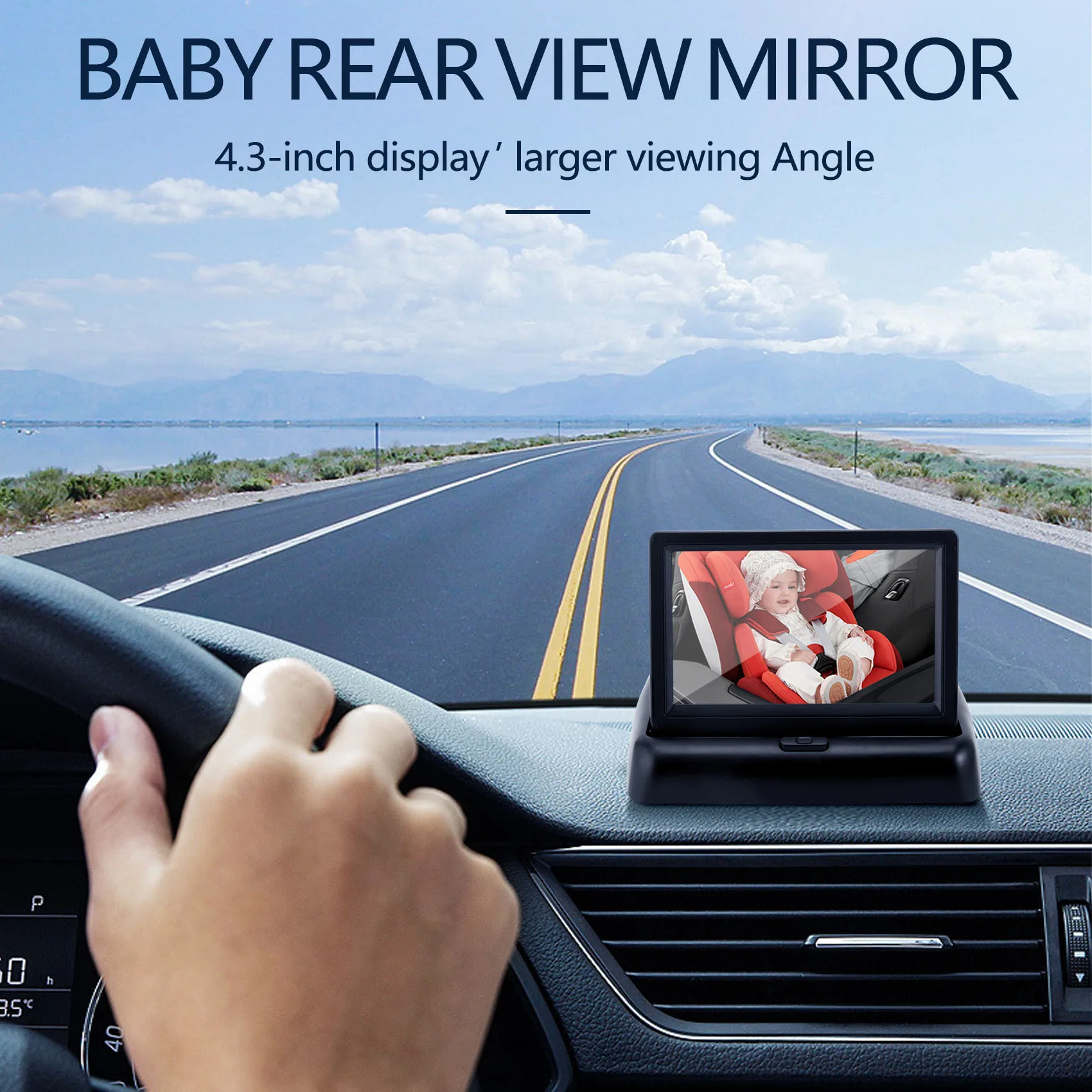 

Baby Car Mirror 4.3Inch HD Night Vision Car Mirror Display Safety Seat Camera Monitored Rearview Mirror