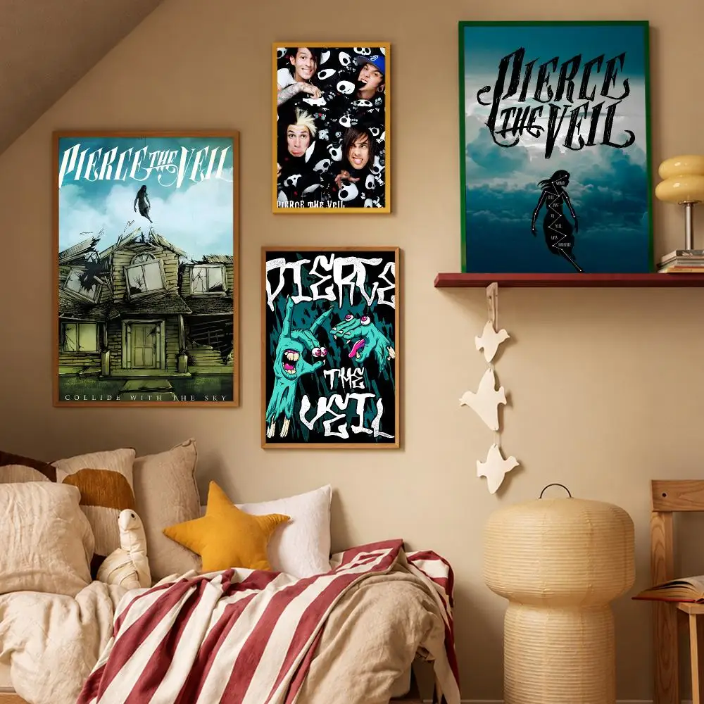Art Modern Pierce the Veil Poster HD Waterproof Wall Art Posters Self Adhesive Bedroom Living Room Home Decor Gift