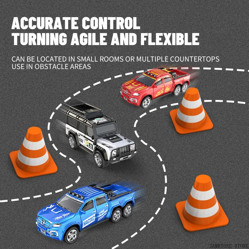 RC Cars 2.4G 5-Channel 1:64 Alloy Mini Remote Control SUV Drifts One Hour Long Endurance Electric Off-road Vehicle for Children