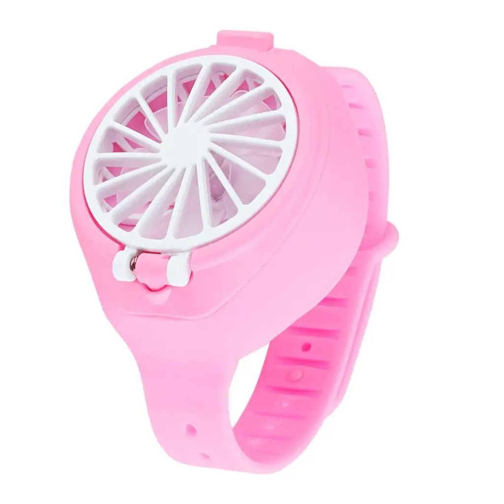 2 Pieces Kids Fan Watch Portable Silent Mini Summer Fan Toys USB Charge