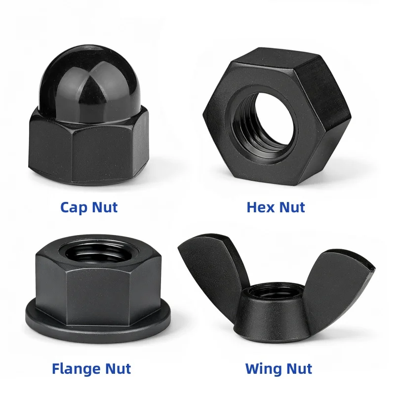 M2 M2.5 M3 M4 M5 M6 M8 M10 M12 M14 M16 M18 M20~M30 Nylon/PC/PP Hex Nuts Plastic Insulation Hex Flange Nut Cap/Wing Nuts Various