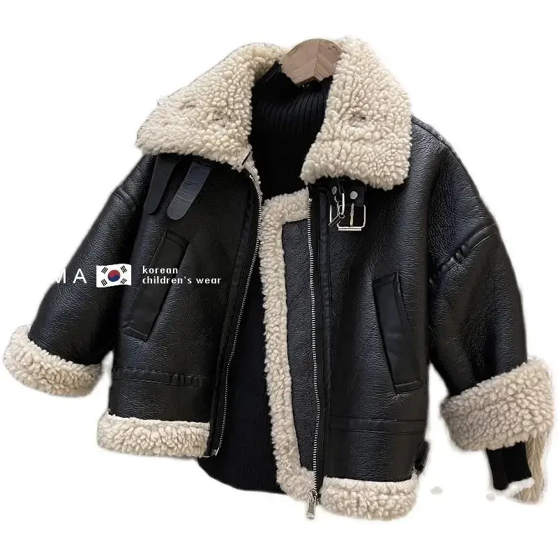 Korean Version Winter Coats 2024 Outerwear Girls Warm Fleece Jacket Baby Girls Jackets for Autumn Winter Children Clothing TY88