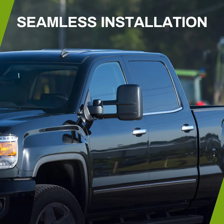 مرايا سحب متوافقة مع 20072014 تشيفي سيلفرادو جي إم سي سييرا محرك الطاقة الساخن ومرآة سحب بديلة لجانب الركاب #6