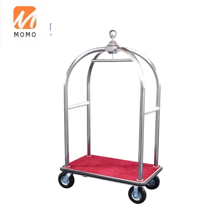 Stainless Steel Hotel Crown Luggage Cart/Birdcage Trolleys Luggage Carts