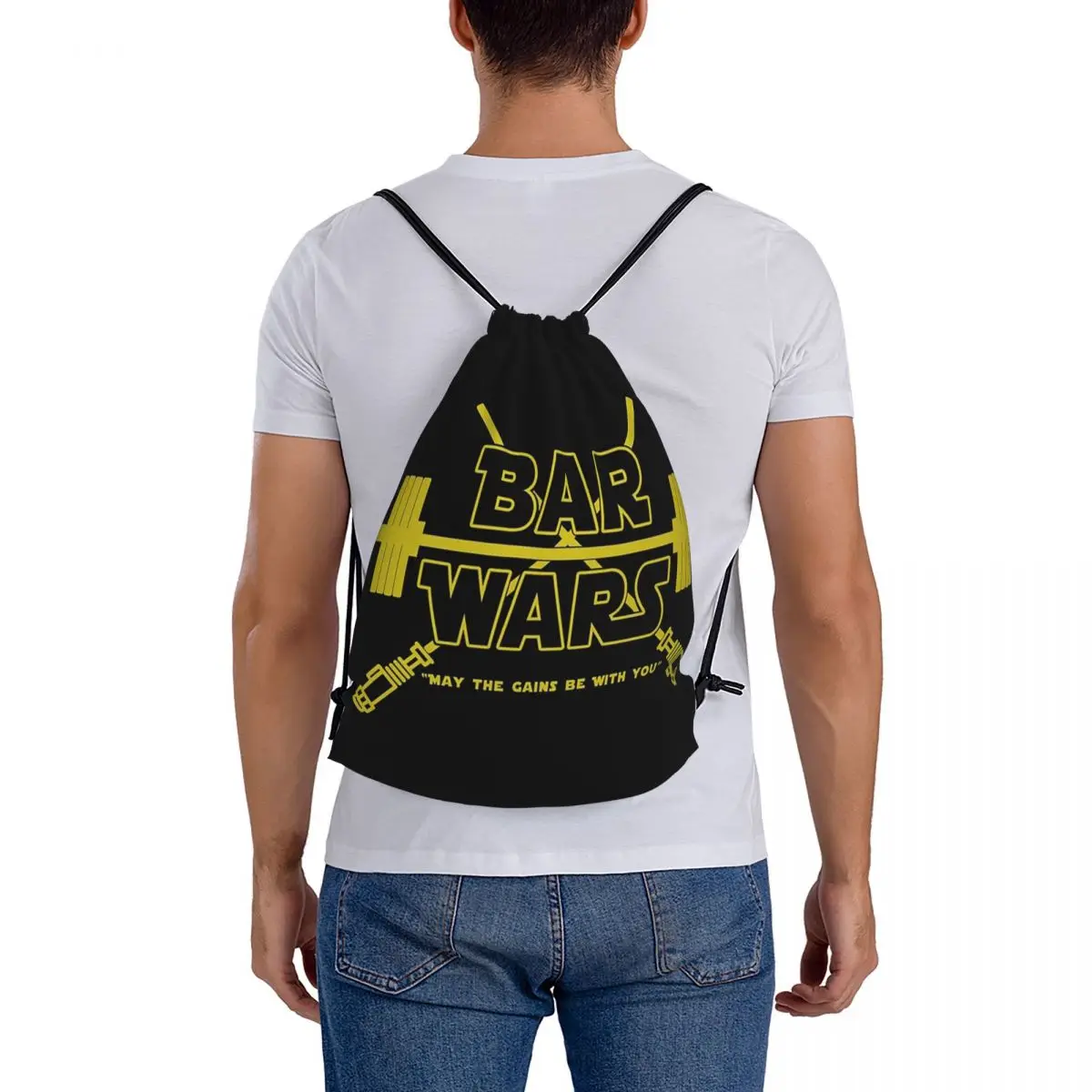 Mochilas de Bar Wars para estudiantes, bolso portátil con cordón, bolsillo para zapatos, bolsa para libros, viaje