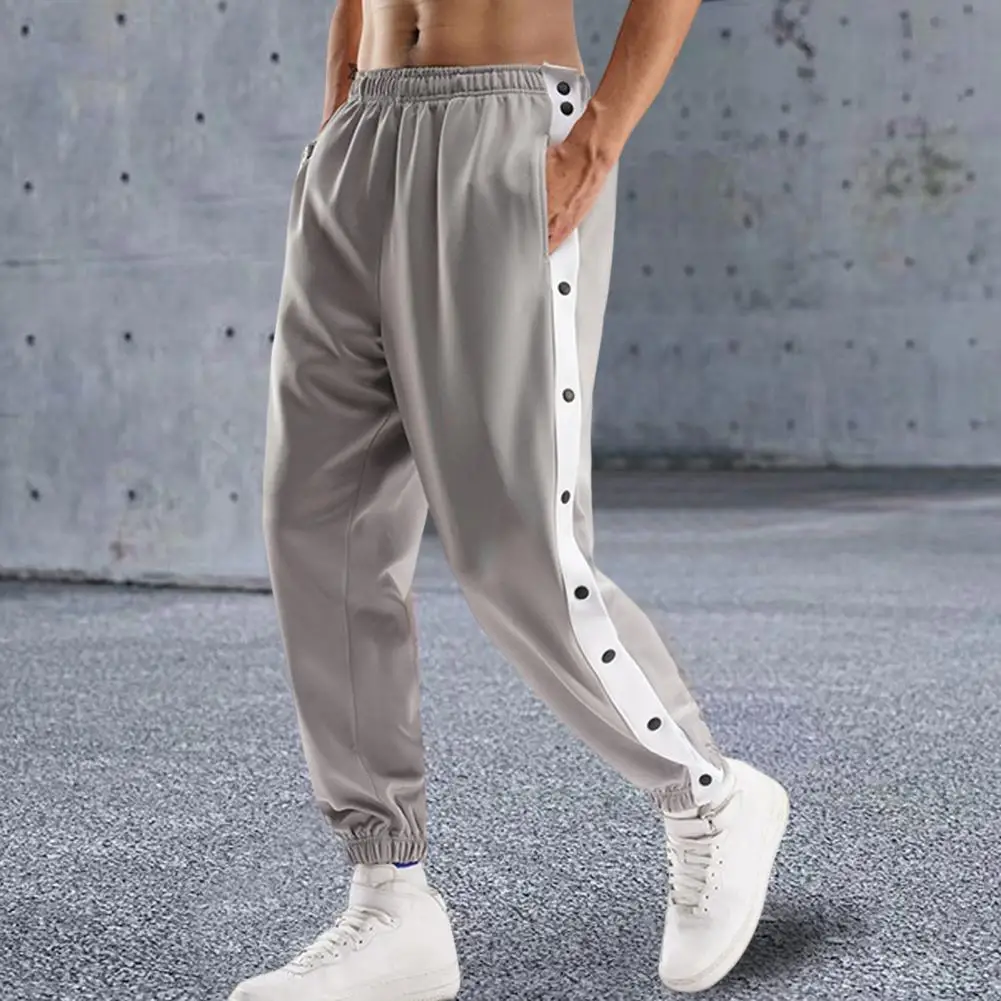 

Casual Trousers Skin-touch Mid-Rise Lightweight Casual Patchwork Color Male Jogging Trousers Jogging Trousers Versatile