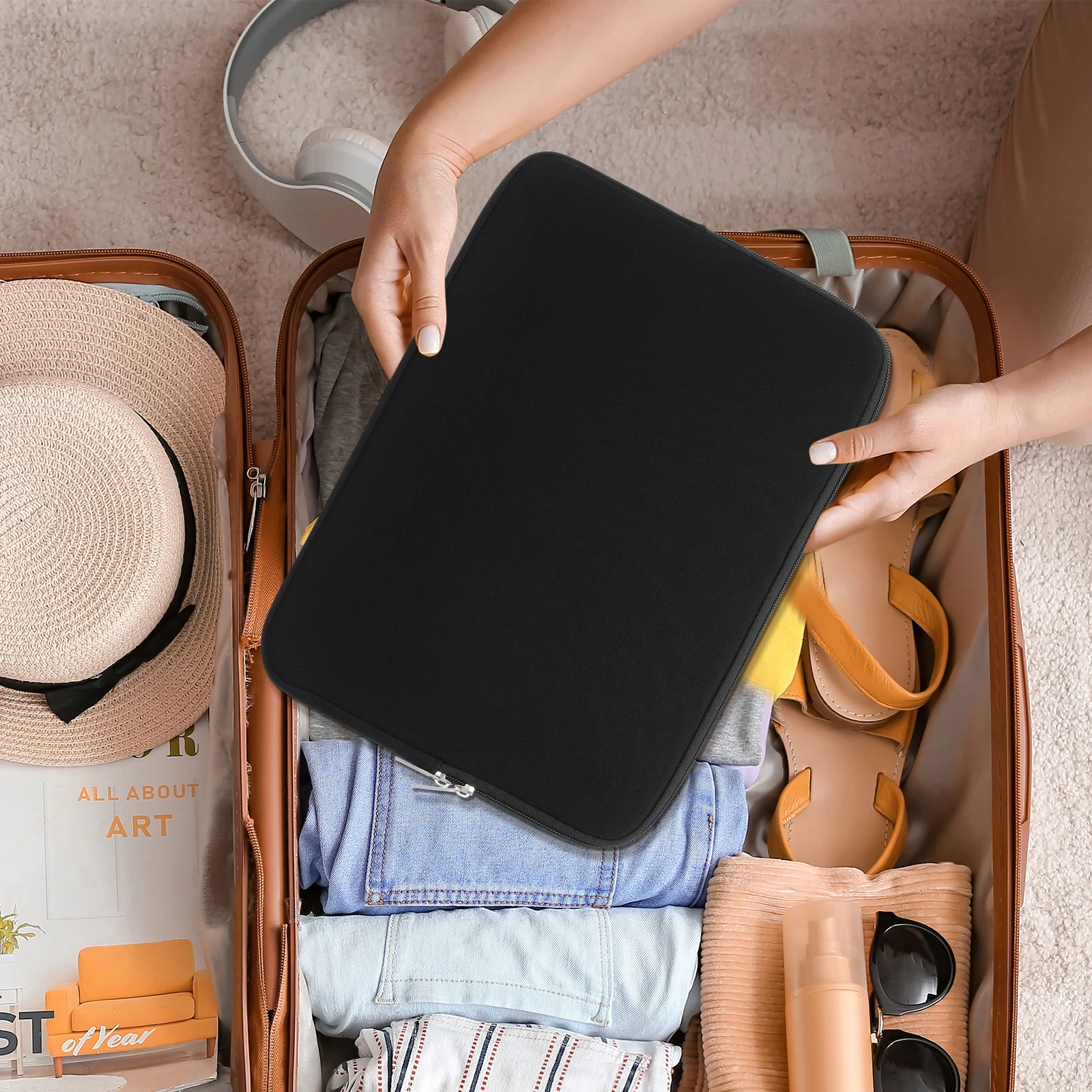 

Laptop Sleeve Case For 13 13.3 14 Inch Ultrabook Notebook Zippered Carry Bag Protective Case Laptop Holder Bag