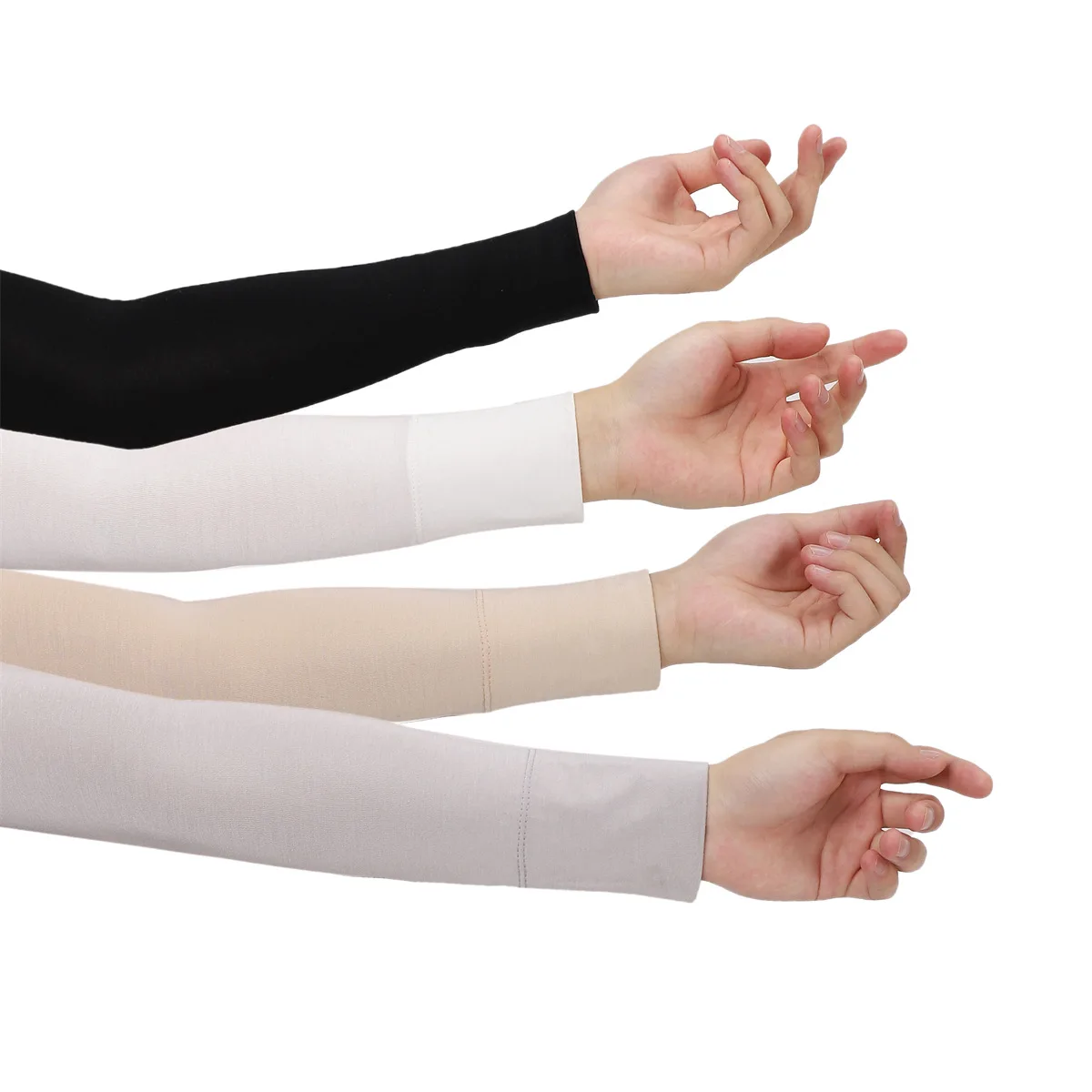 Summer Arm Cover Oversleeves Women Modal Fabric Sleeves Ramadan Arm Warmers Sleevesion Outdoor Solid Color Riding Long-Sleeves