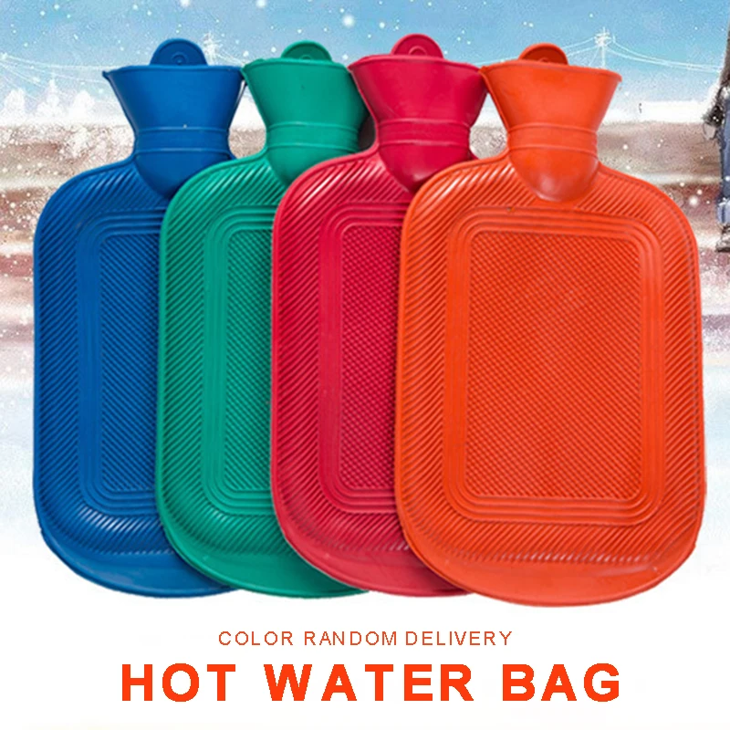 2000ML Hot Water Bottle Thick Rubber Bag Winter Warmer Random color