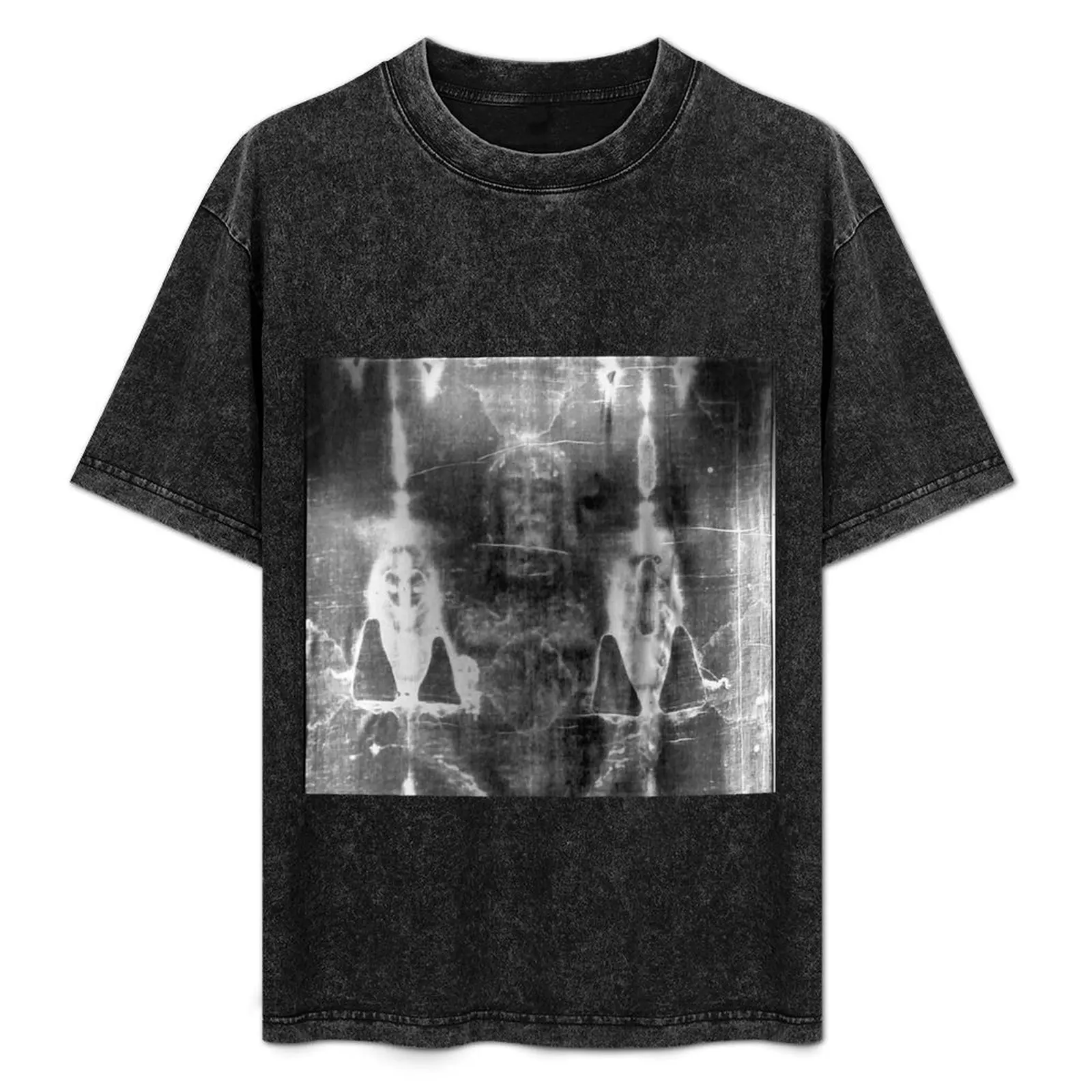 

Easter: Holy Face of Jesus negative of the shroud of Turin T-Shirt Basic Short Sleeve T-Shirt for Men
