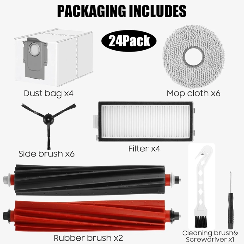 Accessories For Roborock Qrevo Master/Qrevo Slim Vacuum Cleaner Main Side Brush Hepa Filter Mop Cloth Dust Bags