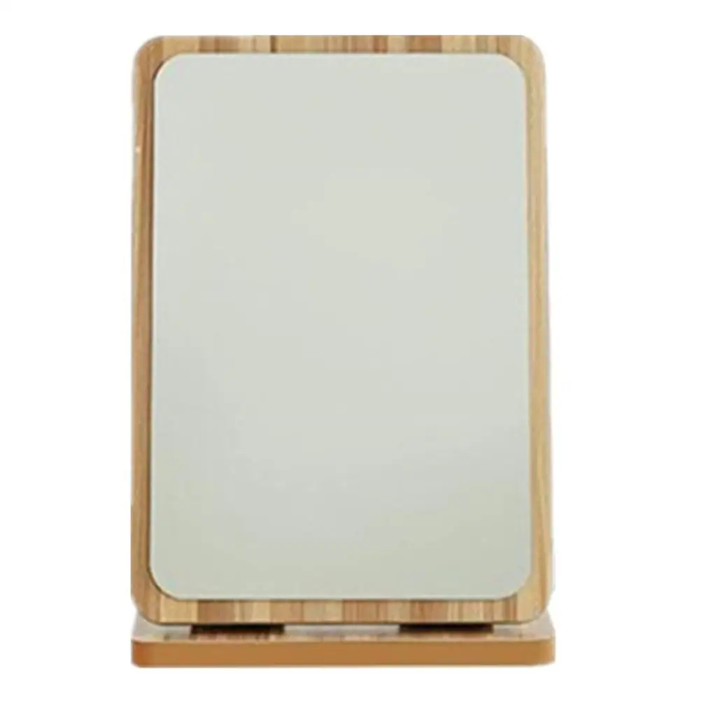 

Folding Makeup Mirror Large Foldable Desktop Round Wood Vanity Clear Glass Perfect Tool Stylish Design