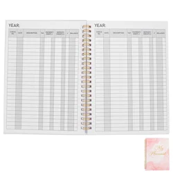 Checking Book Register Financial Record Budgeting Notebook Accounting Ledger Pink