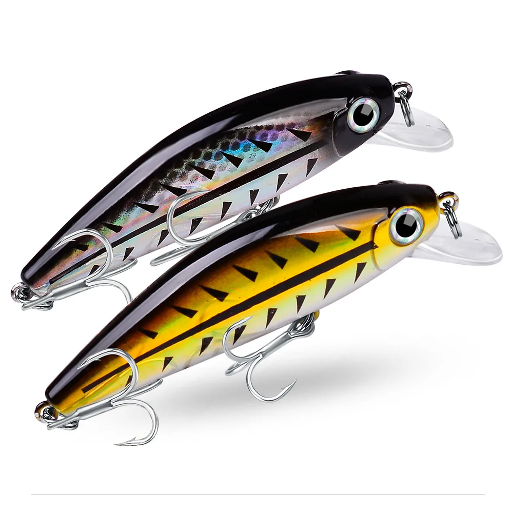 11g 8cm Minnow  Luya Lure Fishing Swimbait  Hard Wobbles Tackle Black Pits Drag Marlin Tuna Trolling for River Freshwater