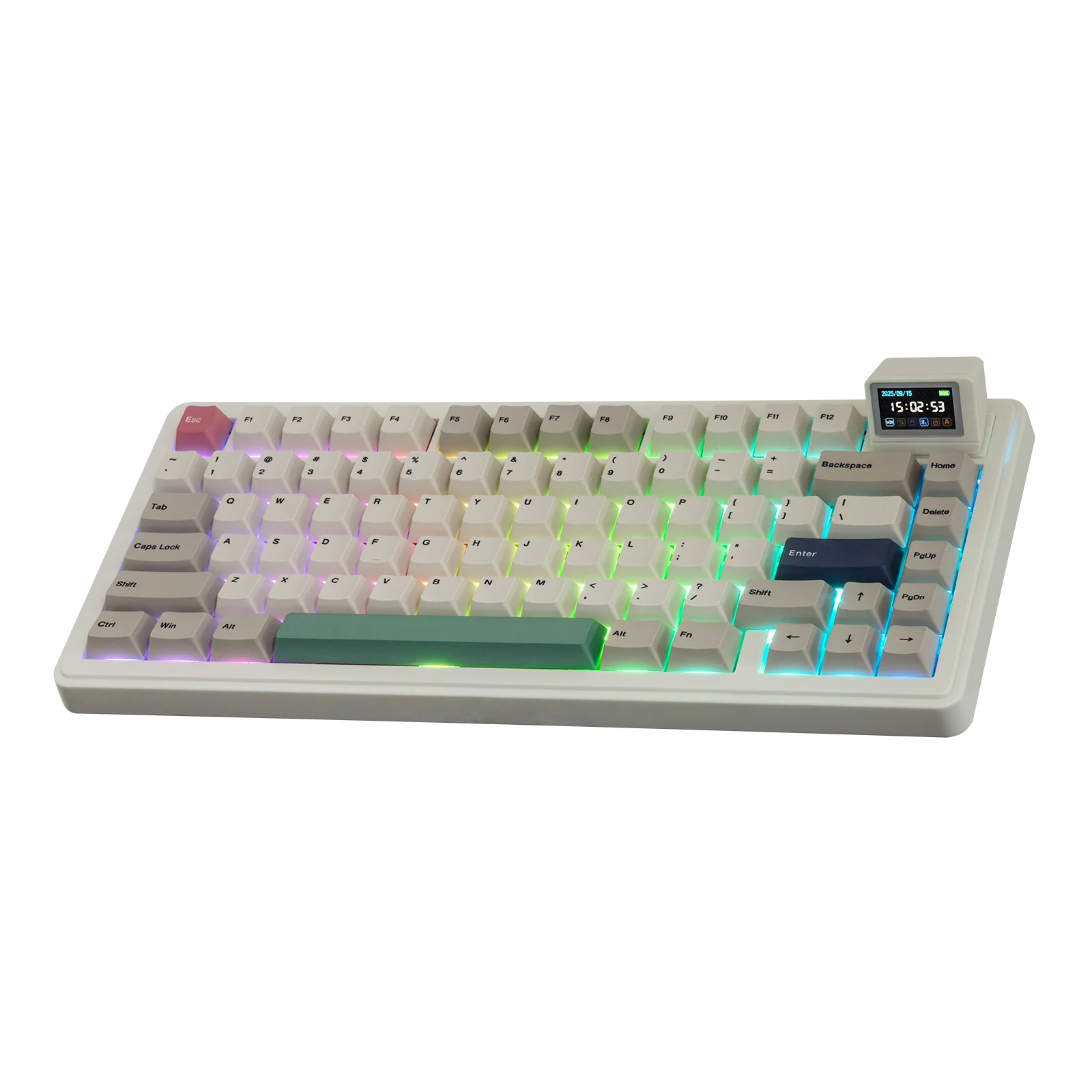 

EPOMAKER RT82 75% Gasket-Mounted Wired/BT 5.0/2.4GHz Wireless Mechanical Keyboard 4000mAh Battery with Detachable Mini TV