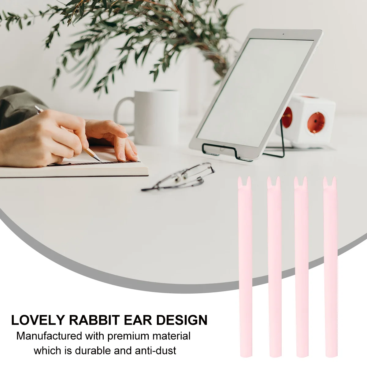 

1Pcs Unique Rabbit Ear Pen Case Drop-Proof Silicone Sleeve Compatible Pencil Ii Shockproof Protective Anti-Dust Pen Cover