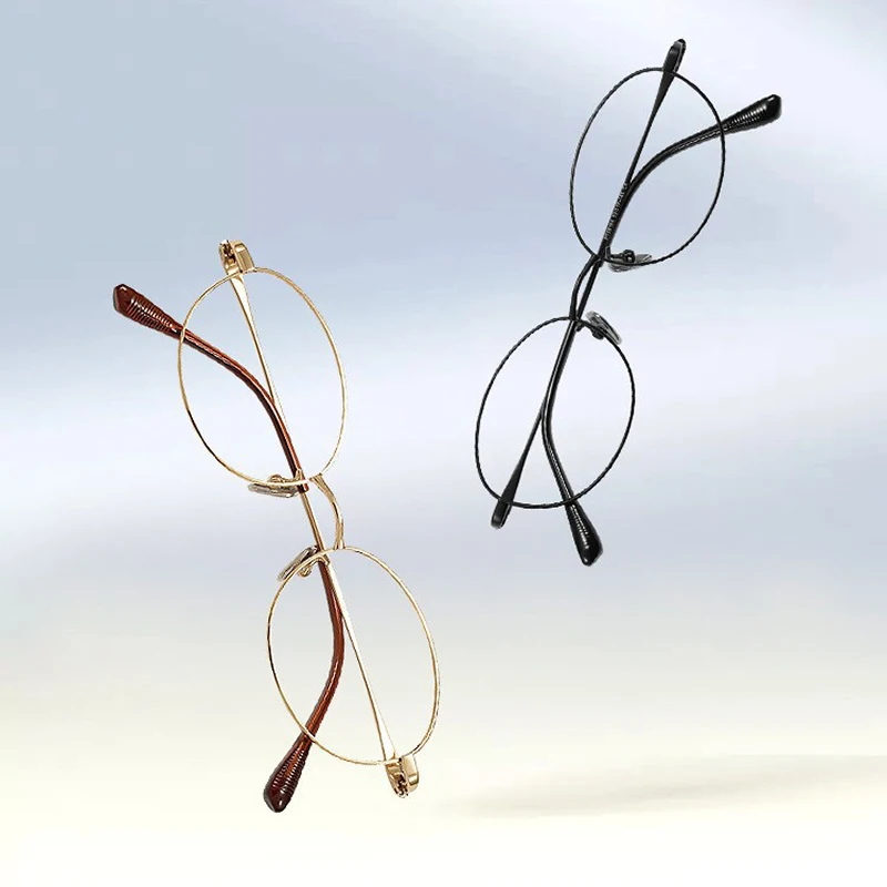 Luxury Gold-Threaded Glasses Frame Ultra-Lightweight Titanium Eyeglasses Women's Retro Fashion Designer-Style Eyewear