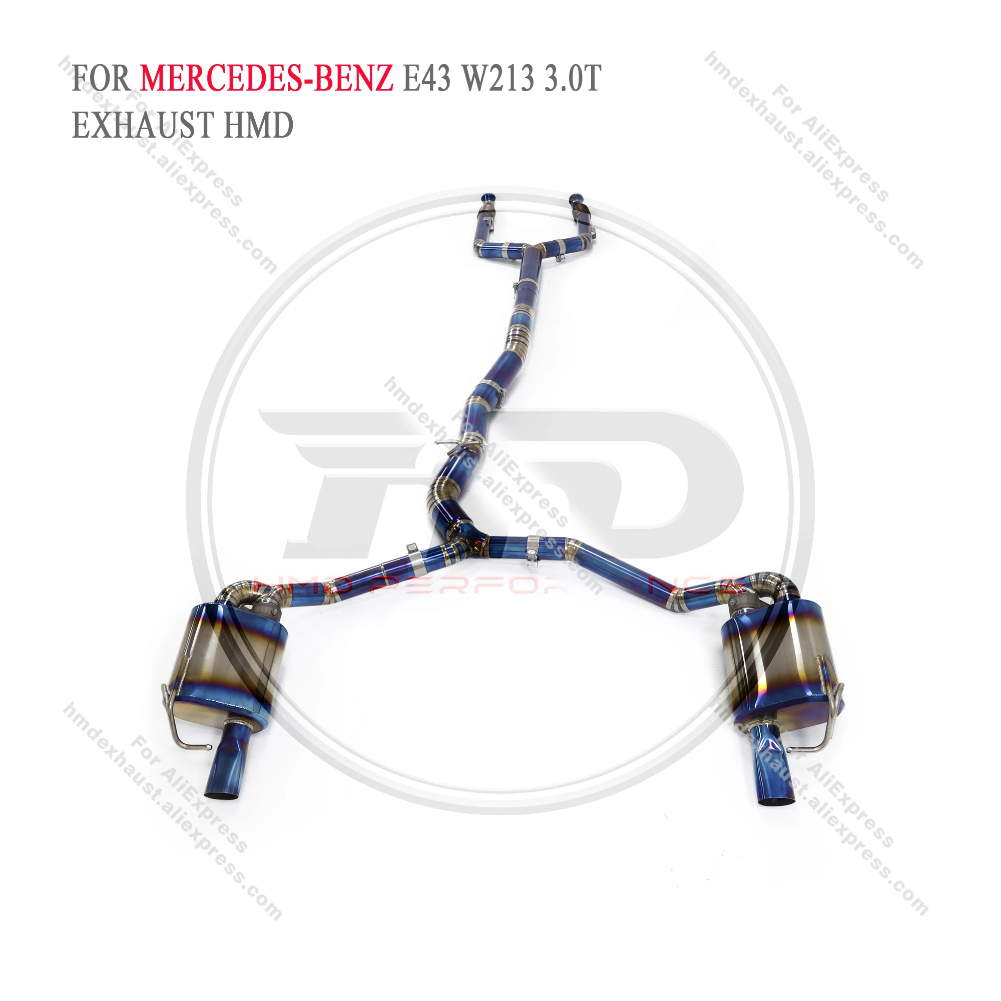 HMD Titanium Exhaust System Performance Catback for Mercedes Benz E43 E400 E450 W213 C207 Muffler With Valve Non OPF Version