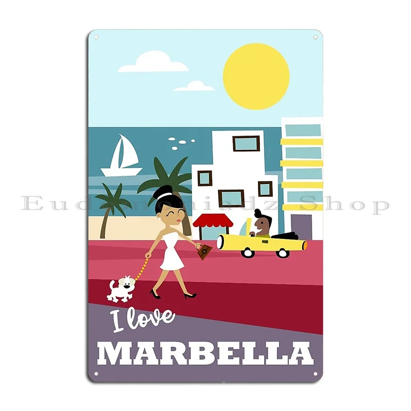 I Love Marbella Metal Sign Poster Pub Classic Pub Bar Create Tin Sign Poster