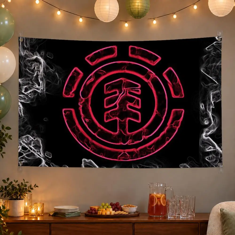 Streetwear Brand Element Skateboards Flags Wall Hanging Banner Indoor Outdoor Party Home Wall Decor Backdrop
