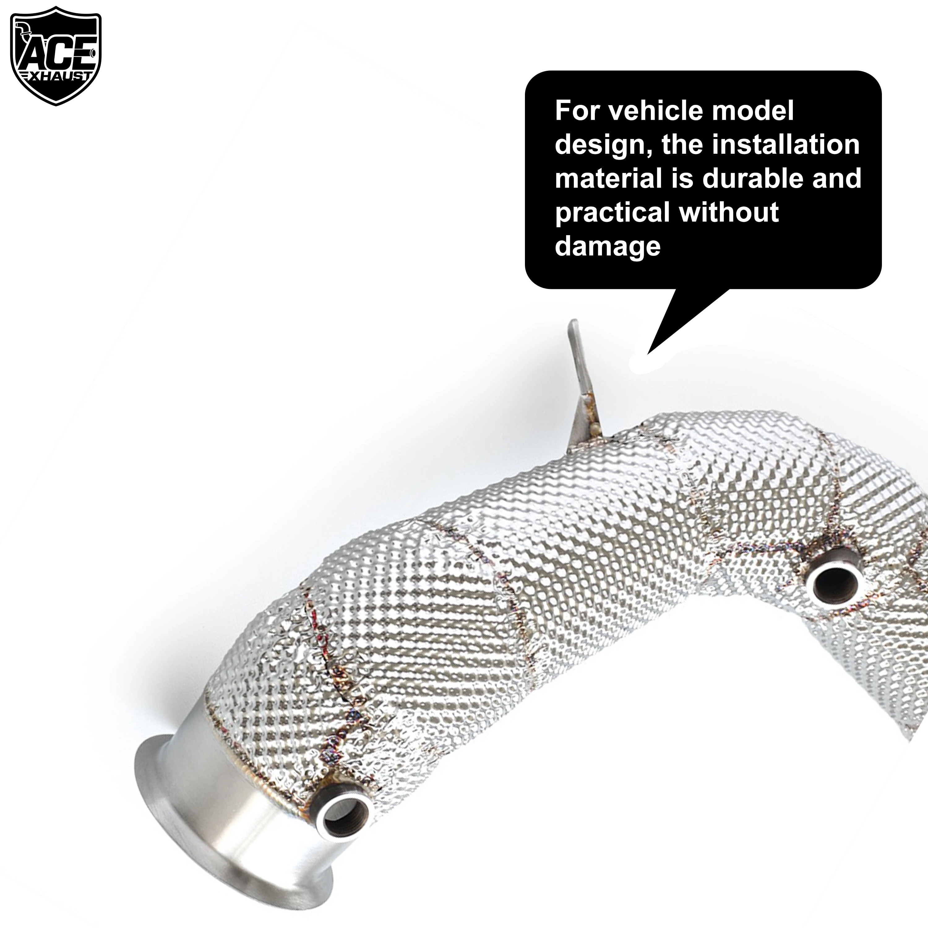 ACE Auto-Zubehör für Mercedes Benz C63 W205 GLC63 Gerades Downpipe mit Hitzeschild Hochleistungs-SUS304-Auspuffrohr – Detail 7