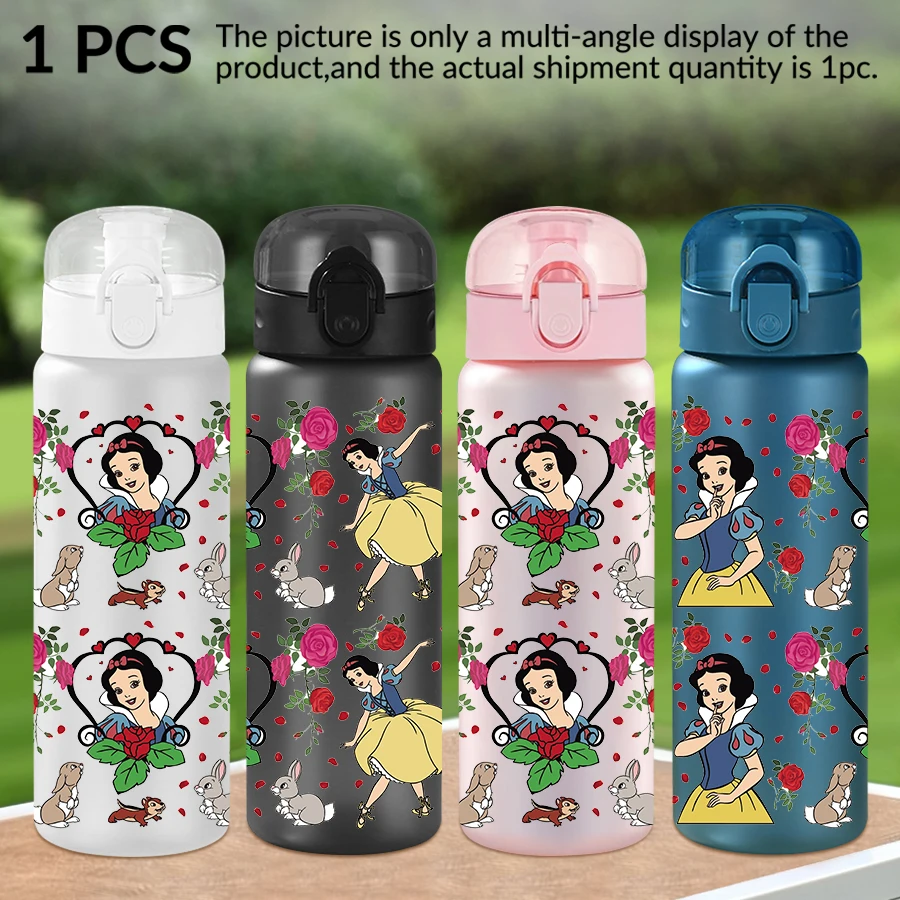 

1 шт., пластиковая бутылка для воды Disney, Белоснежка, Роза, 26 унций с узором, чашка для воды для занятий спортом на открытом воздухе, подарок на день рождения/поверждение
