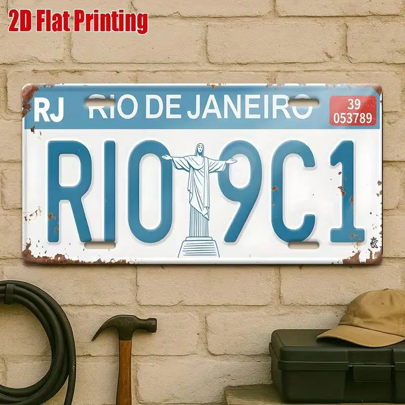2D Flat Print, 1pc Vintage Metal Sign, Outdoor Plaque & Wall Decor 12