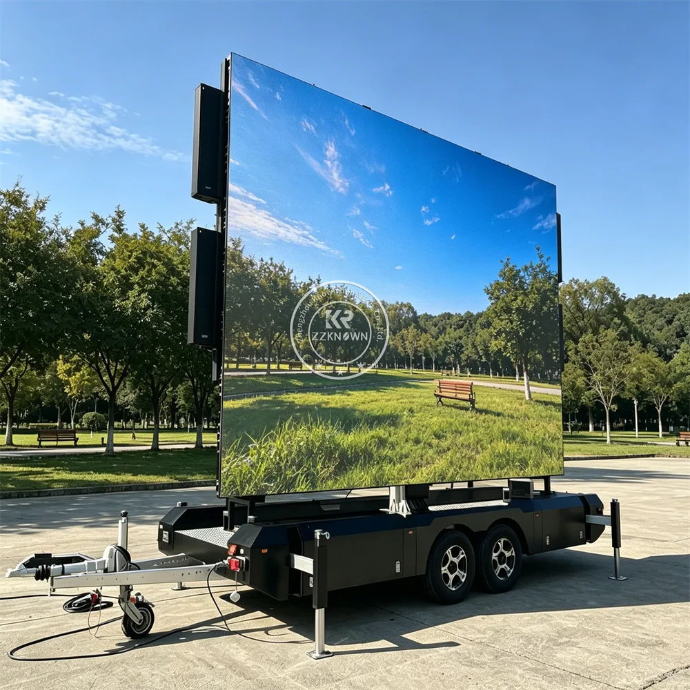 Mobile LED Display Advertising Trailer Outdoor Digital Billboard Screen Trailer For City Event And Media Promotion Use