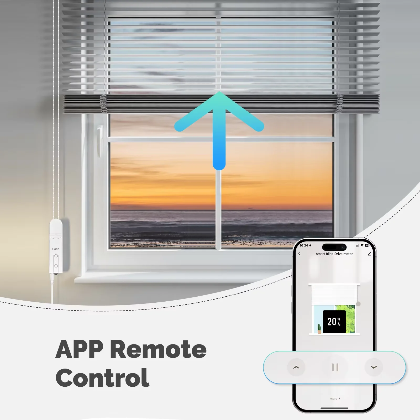 MOES Tuya Smart Roller Blinds Motor WiFi Easy Install APP Remote Curtain Percentage Control Voice Control by Alexa Google