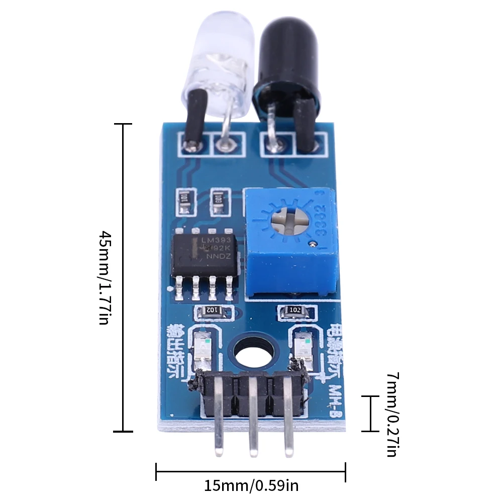 Reflective Photoelectric Sensor 3 Pin Anti-Collision Sensor Module Smart Obstacle Sensor for Smart Car Robot