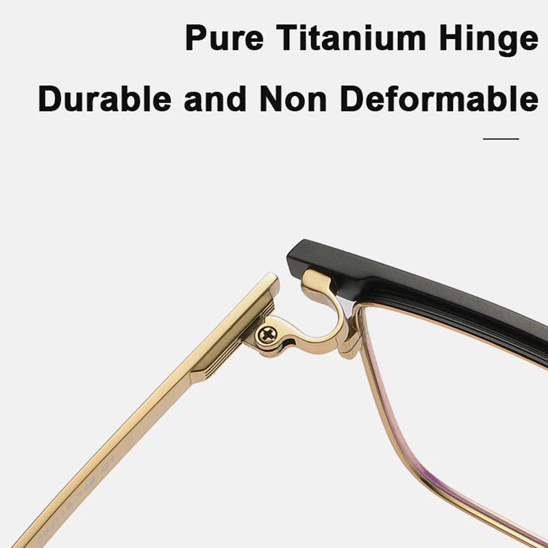 Italian Designer Reproduction Square Small Eyebrow Frame Business Elite Eyewear Retro Pure Titanium Men Eyeglass Korean Glasses