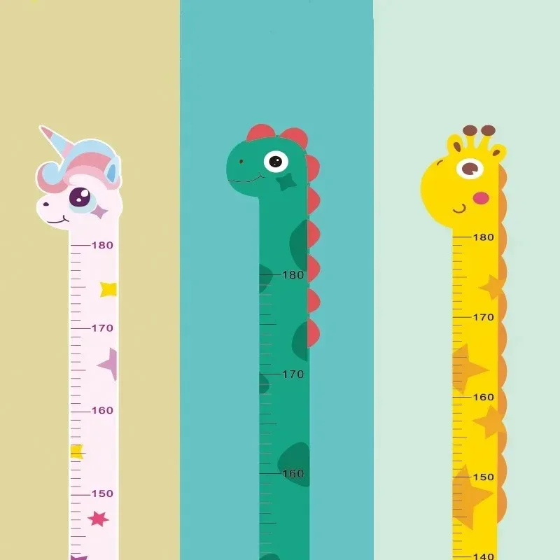 1pc Cartoon Animals Baby altezza misura Wall Sticker giraffa Wallpaper for Kids Room Nursery Child Growth Ruler Growth Chart