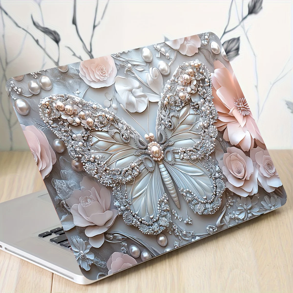 

Vinyl Laptop Beige Sticker, 2 Piece Scratch Resistant DIY Art Case for Notebooks and Cars - Non-Reusable Waterproof