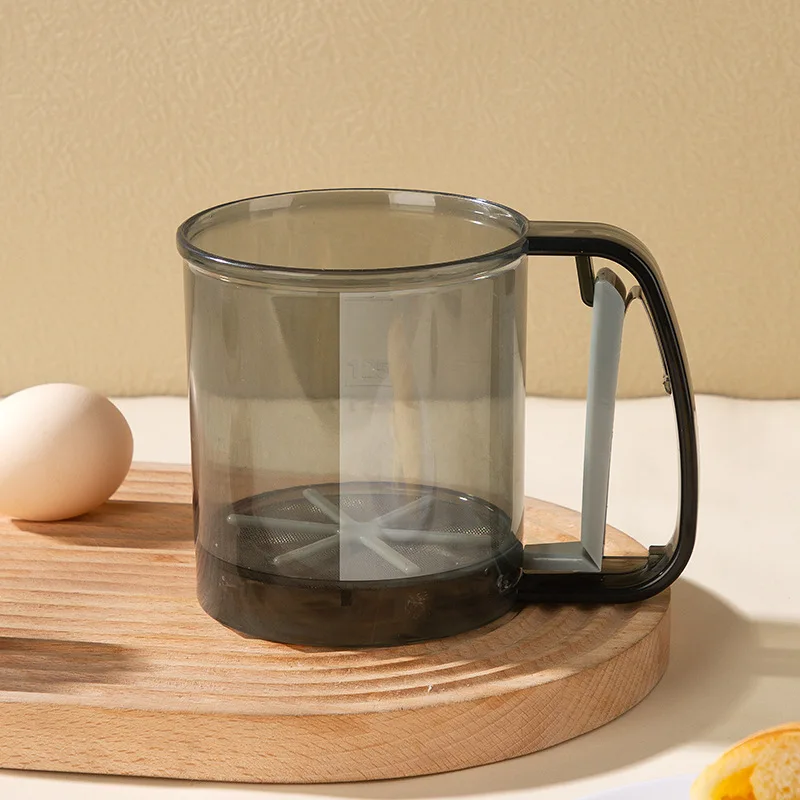 Semi-Automatic Handheld Flour Sifter Household Baking Powder Sieve Mesh Strainer Portable Cocoa Sugar Dusting Filter Baking Tool