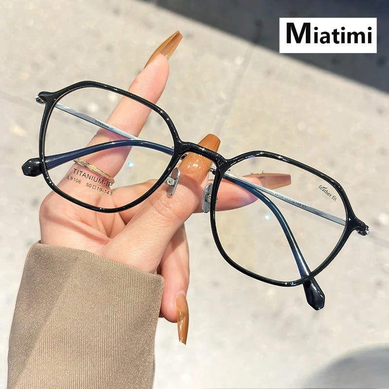 

Fashion Comfortable Eyewear Vintage square Acetate Titanium Glasses frame Prescription Eyeglasses Frames For Men Women