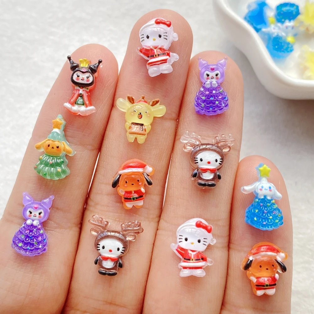 50 Pcs Resin Kawaii Mini Animal Series Flatback Rhinestones Figurines Nail Art Hairpin DIY Scrapbook Accessories Crafts
