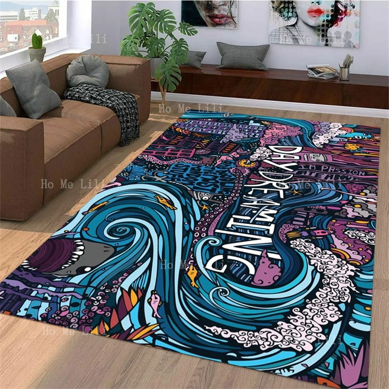 Psychedelic Art Graphic Design Modern Flannel Floor Rug Hd Digital Street Carpet Home Decor For Living Room Bedroom