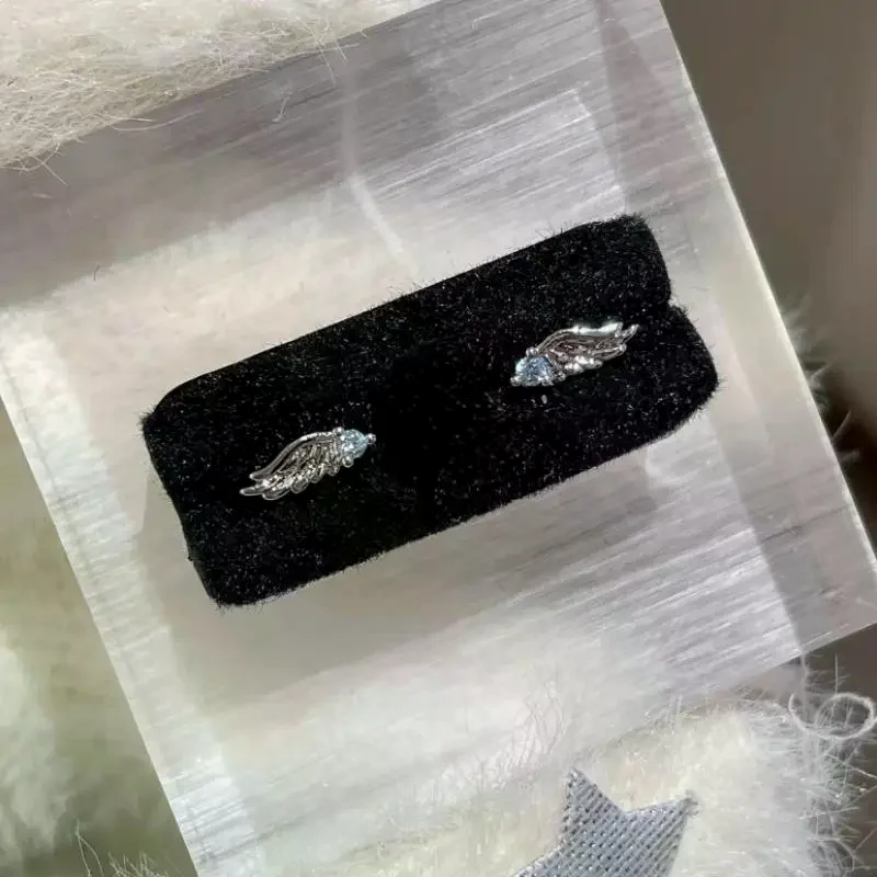 Angel Wing Cross Earrings for Women with Zircon Luxury Stud Jewelry Perfect Gift for Girlfriends and Wives