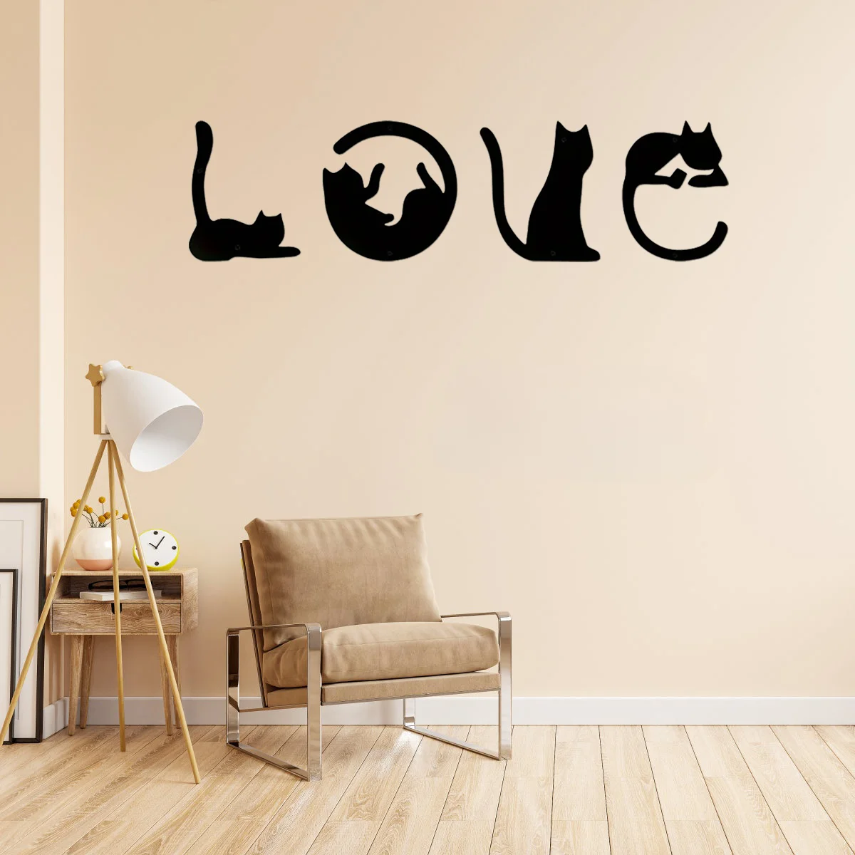 

Promotion 4pcs/set Cute Cat Metal Wall Room Decor Abstract Home Wall Art Decor Gothic Valentine's Day Decor Wall Sticker