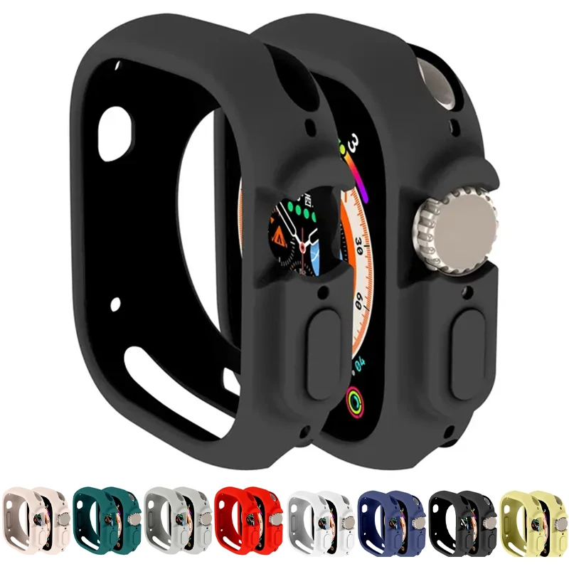 Case for Apple Watch Ultra 49mm Bumper Silicone Cover Protection Shell for iWatch Series 9 8 7 SE 45MM 41MM 44MM 40MM 42MM 38MM