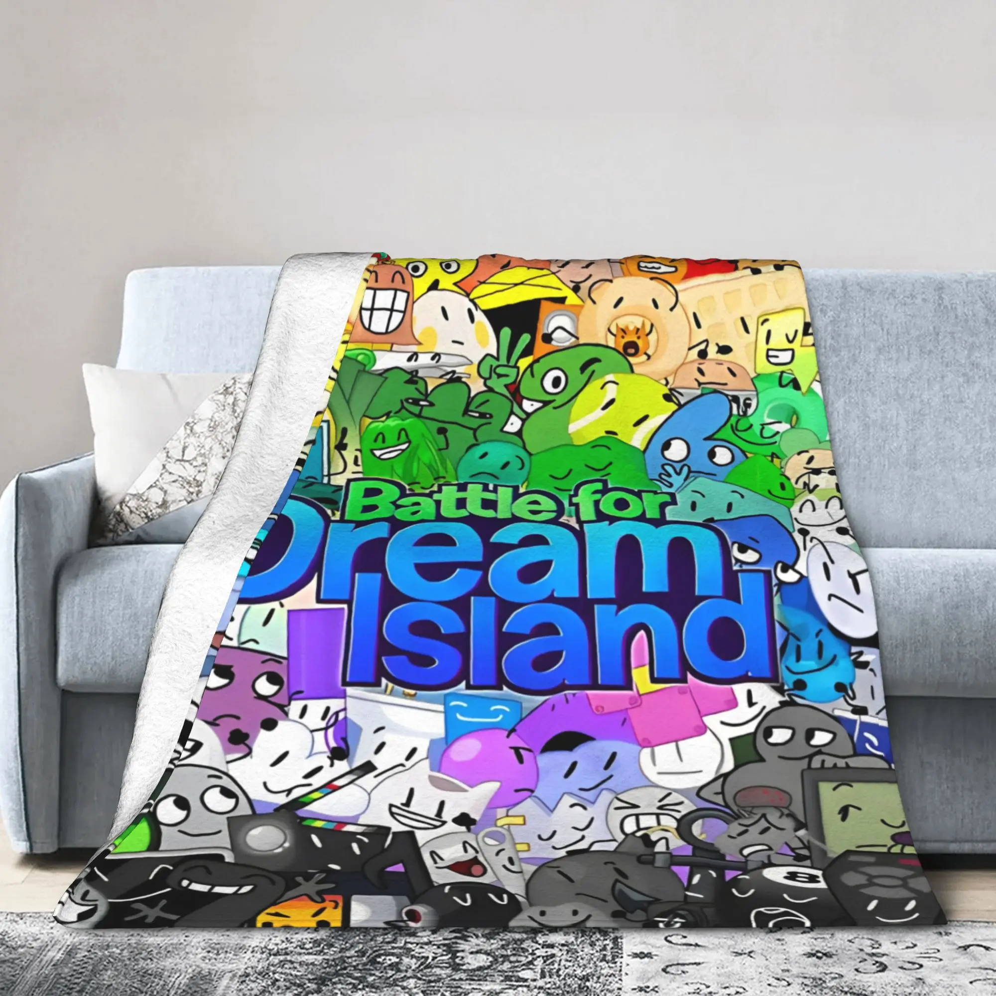 Cozy bfdi Battle for Dream Island Blanket Merch Sofa Decorative Throw Blankets Super Warm Fleece for Car