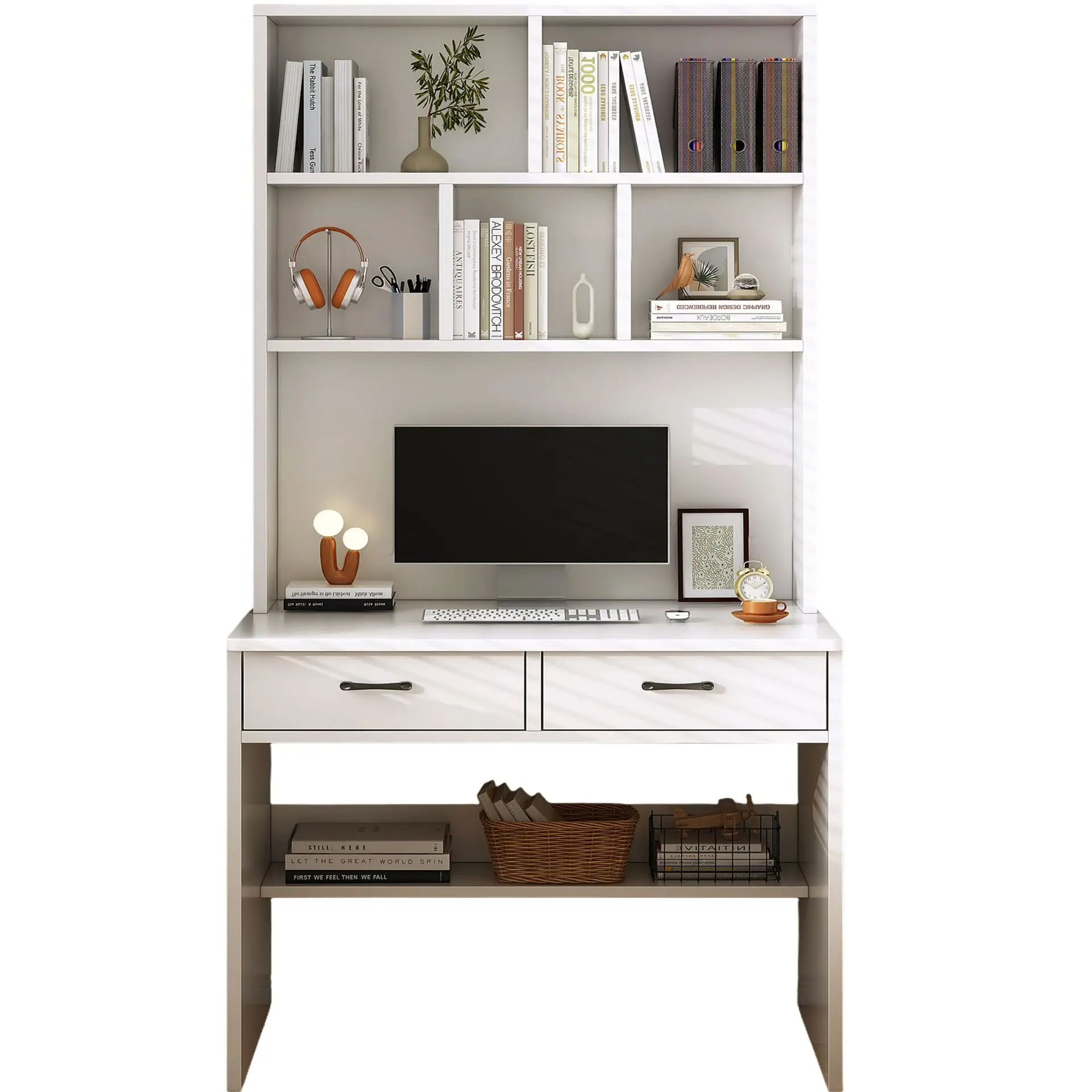 책장이 있는 현대적인 원목 어린이 학습 테이블 학생용 책상 어린이용 높이 조절 가능한 가정용 테이블과 의자 세트