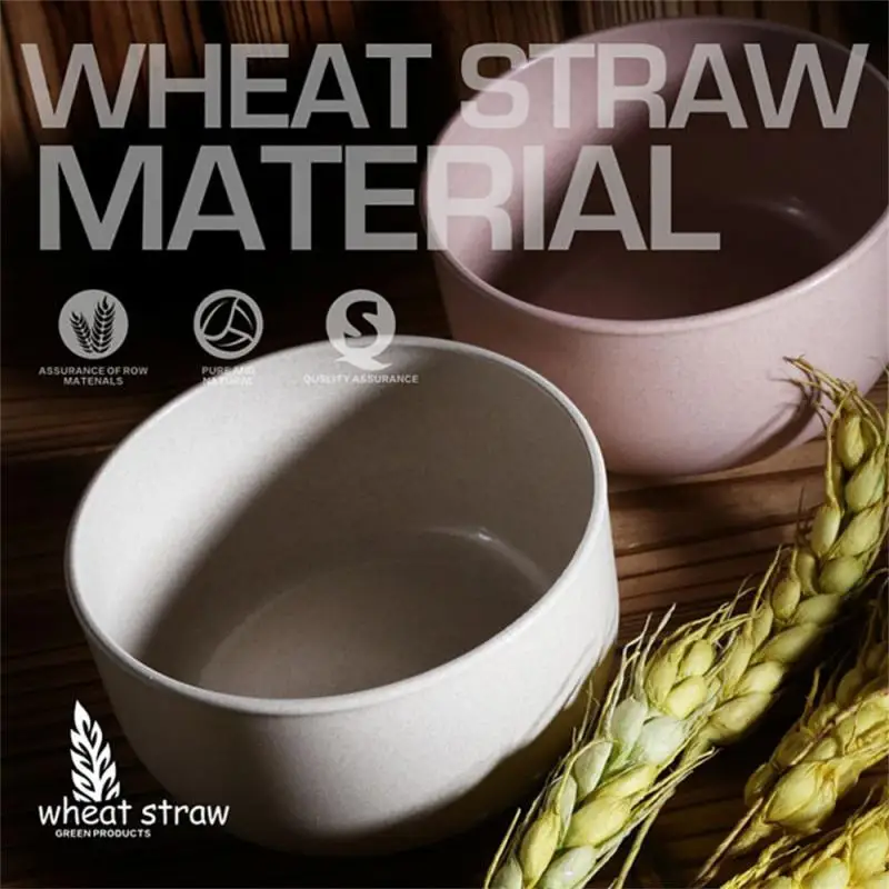 1Pc Wheat Straw Tableware Set Eco-Friendly Soup Oatmeal Salad Food Grade Rice Bowls Unbreakable Wheat Ramen Bowl Cutlery