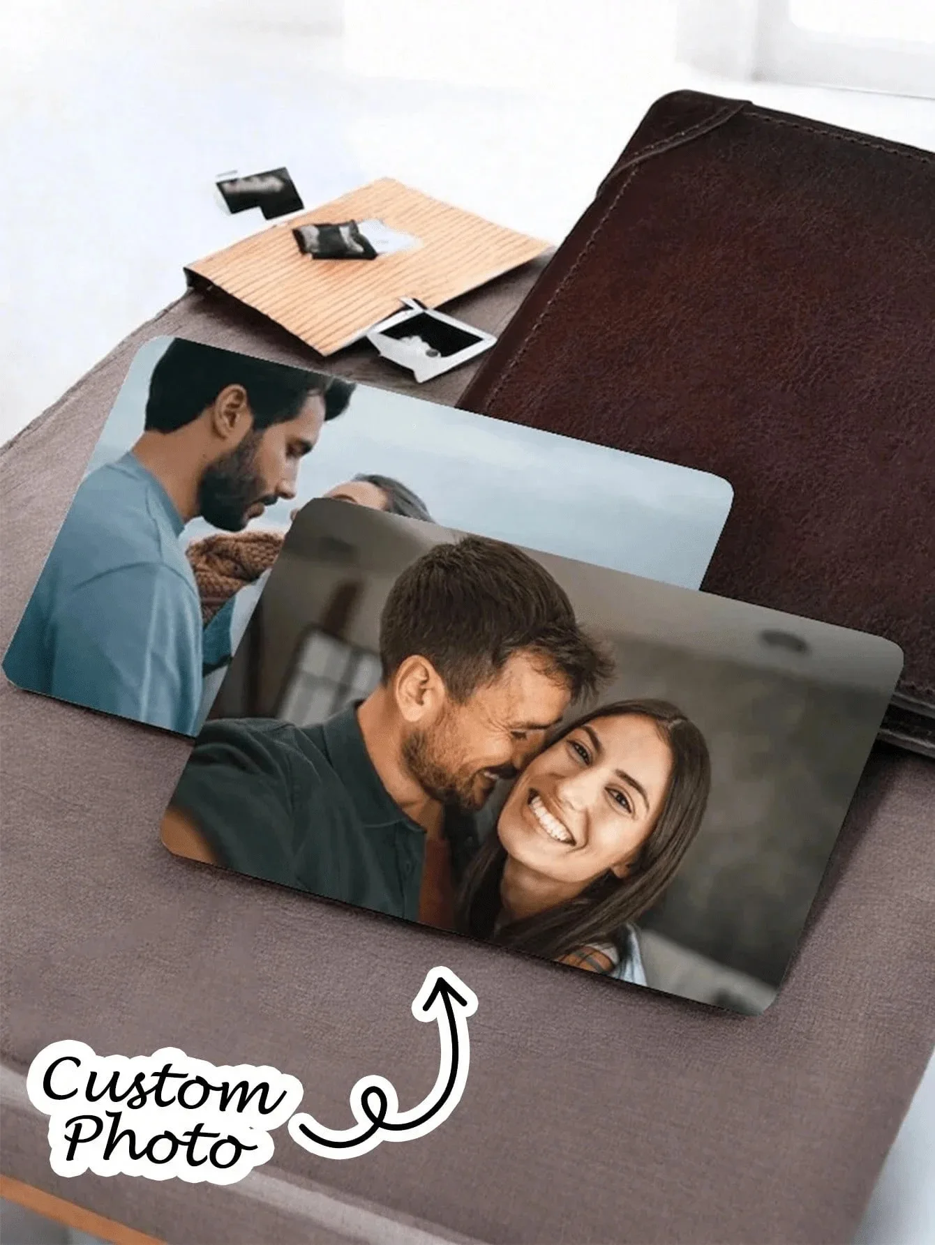 Custom Photo Wallet Card, Personalized Photo Wallet Insert Card, Custom Couple Photo Wallet Card, Personalized Engraved Wallet