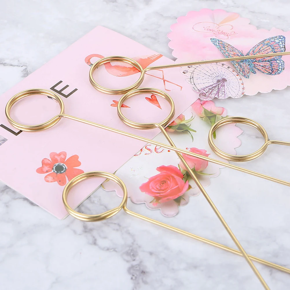

40pcs Card Insertion Floral Holders Metal Wedding Table Card Holders Valentine Decor Pick Flower Sticks Gifts Packaging Durable