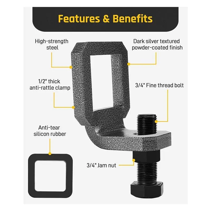 ABVJ-مشبك وصلة مضاد للخشخشة 2.5 بوصة، مثبت وصلة فولاذية شديدة التحمل، مسحوق مقاومة للتآكل مطلي #3