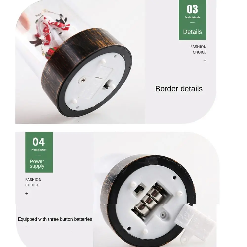 Glowing Christmas Desktop Decoration Lantern Snowman Santa Claus Christmas Snow Globe Lamp Battery Operated Night Lights
