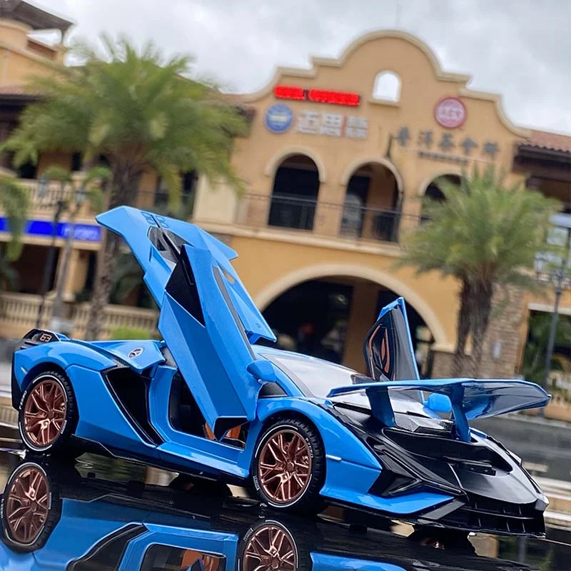 1:24 SINA سبيكة سيارة رياضية نموذج ديكاست ولعبة السيارات لعبة معدنية نموذج سيارة محاكاة ضوء الصوت