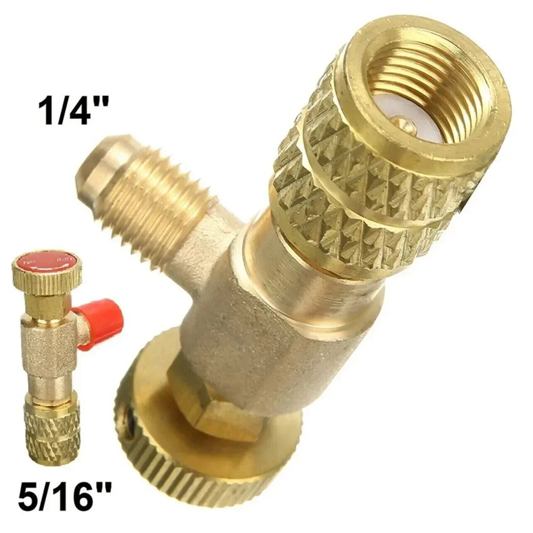 

R410A R32 Air Conditioning-Refrigerant Liquid Safety Valve 1/4''-5/16'' Safety Adapter For Air Conditioning Repairing